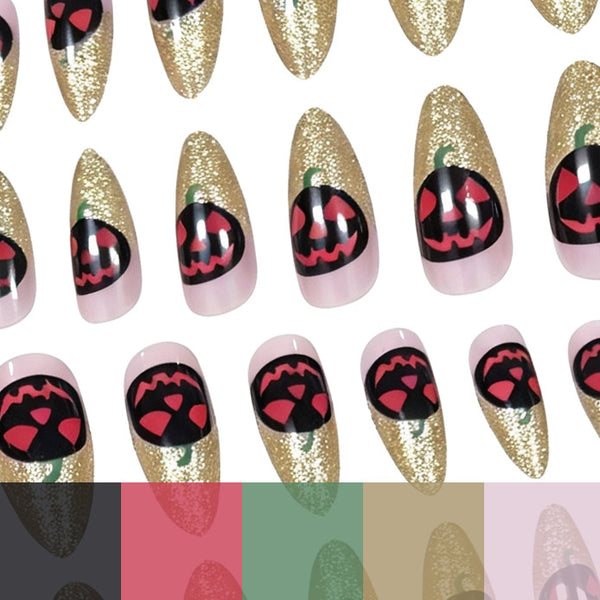 Halloween pumpkin black red gold glitter
