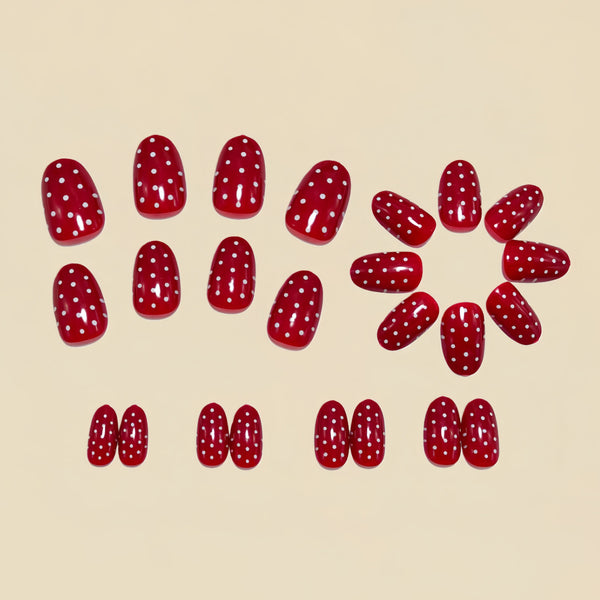 Red round head almond nail