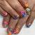 Colored Flowers Short Square
