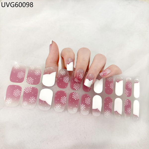 UV gel nail sticker semi-cured