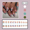 Pink and blue jumping color French press on nail
