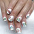 Short Square Nail Snowflake Snowman White Nail Piece