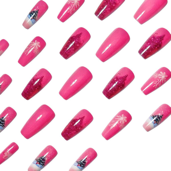 12 Sizes-24 Pcs Press On Nails W-304