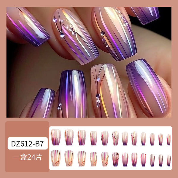 12 Sizes-24 Pcs Press On Nails DZ612-B7