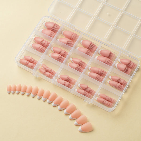 150 pieces seamless matte French fake nail