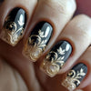 Black Nail Art Gold Line Stripe