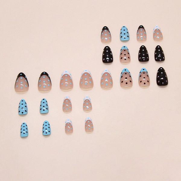 Blue brown polka dot