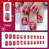 Red snowflake manicure