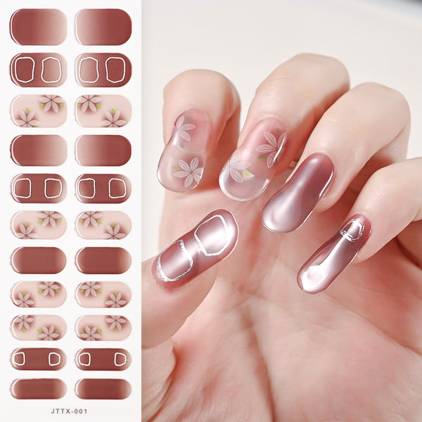 UV Gel Sticker Semi-cured Fall Flower