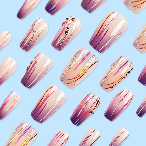 12 Sizes-24 Pcs Press On Nails DZ612-B7