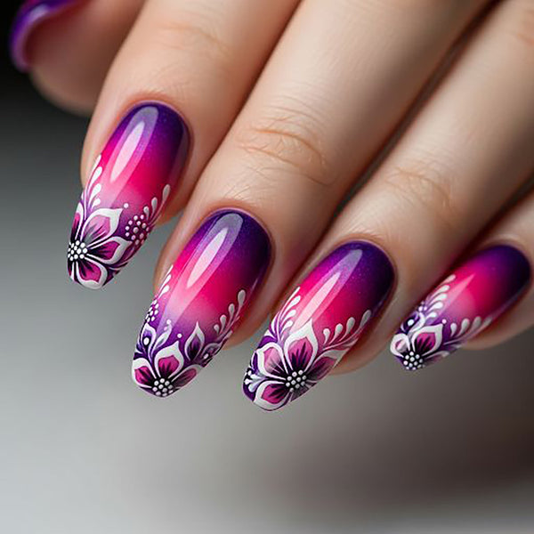 Purple flowers ombre