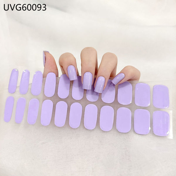 UV gel nail sticker semi-cured