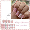 24pcs/Set Press On Nails JB977 pink Christmas tree