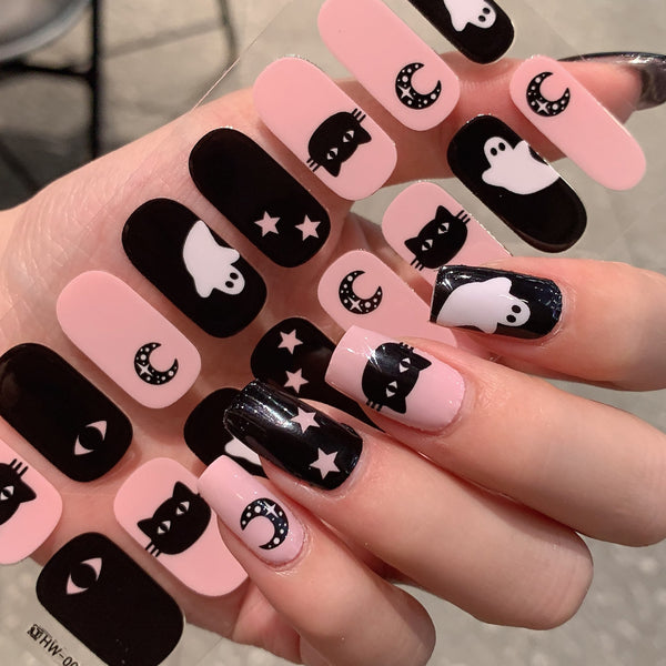 Halloween new nail wraps full stickers