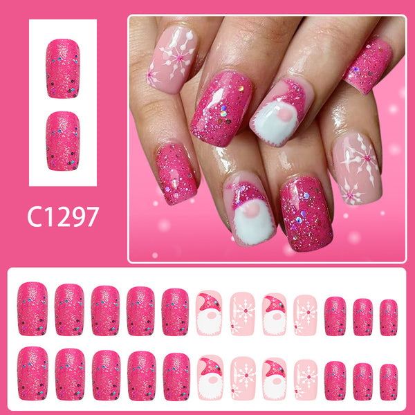 Rose purple scallion flake glitter Santa