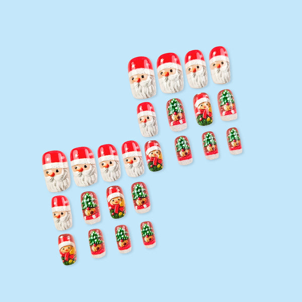 Santa Claus Gingerbread Man press on nail