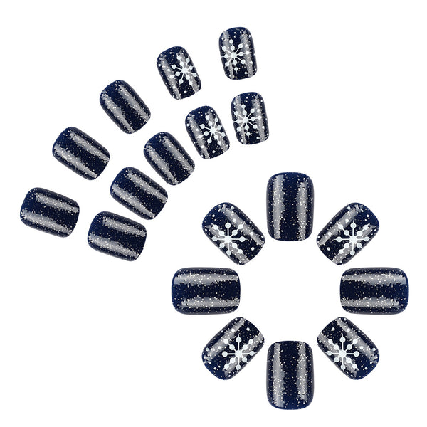 Simple snowflake wearable manicure