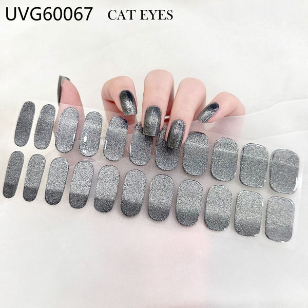UV gel nail sticker semi-cured