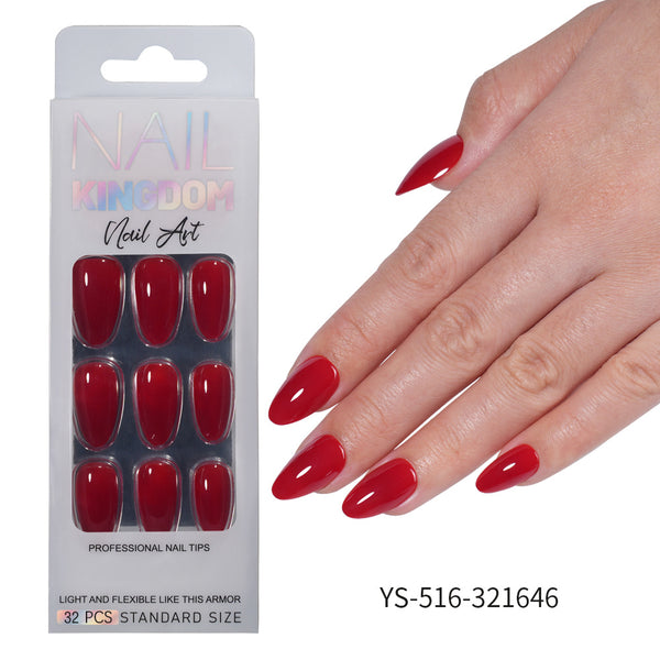 32 Pcs Aurora fine flash short almond manicure