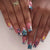 Flowers Gold Sparkling Diamond Stripes