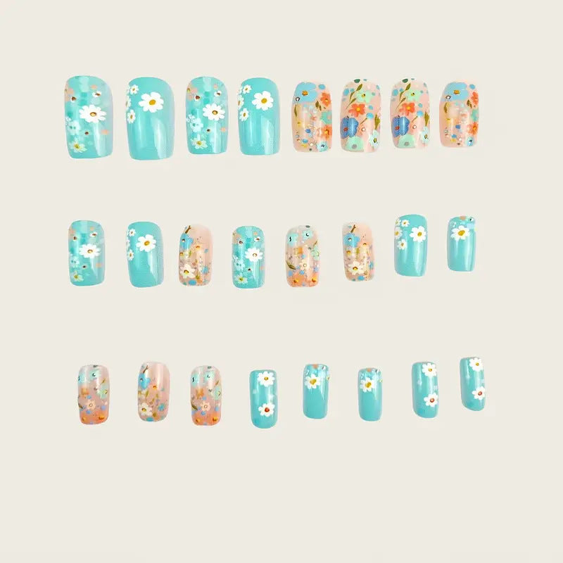 24 pieces Blue flowers