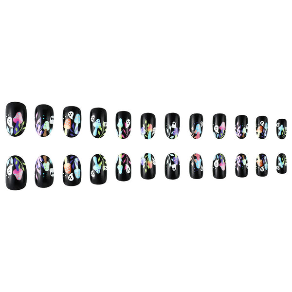 Shiny French fake nails