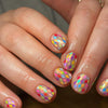 Pièces d'ongles carrées arc-en-ciel