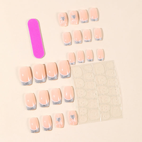 Glitter French Edge Bow