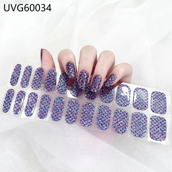 UV gel nail sticker semi-cured