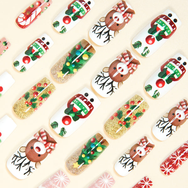 Cute cartoon elk Christmas tree