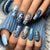 Light Blue Vintage French Geometric Flowers