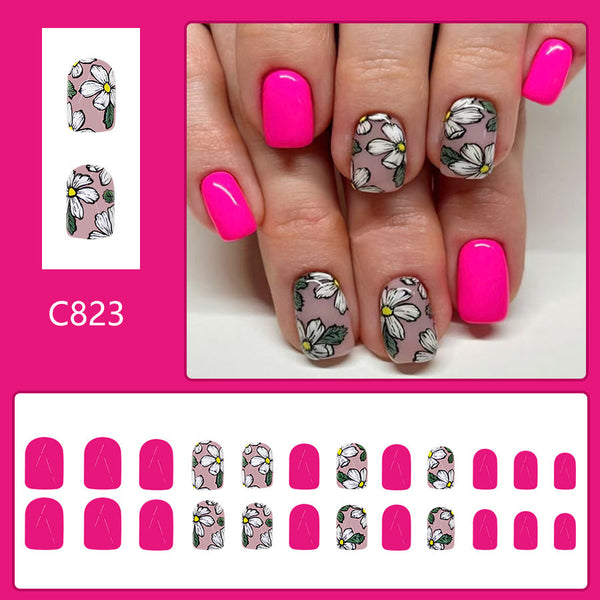 12 Sizes-24 Pcs Press On Nails C823