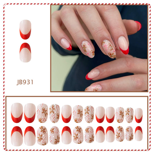 24pcs/Set Press On Nails JB931