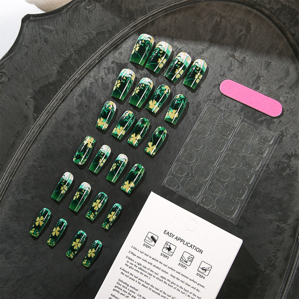 Ins wind green bottom yellow flower