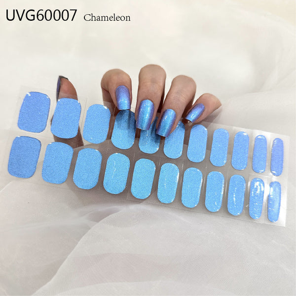 UV gel nail sticker semi-cured