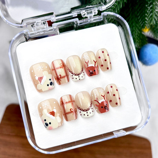30 pieces of Christmas grits glass beads cat's eye