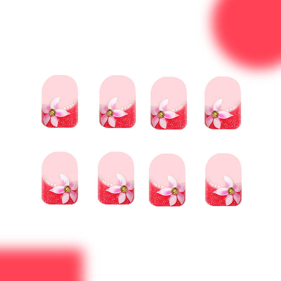 Short glossy square press on nail