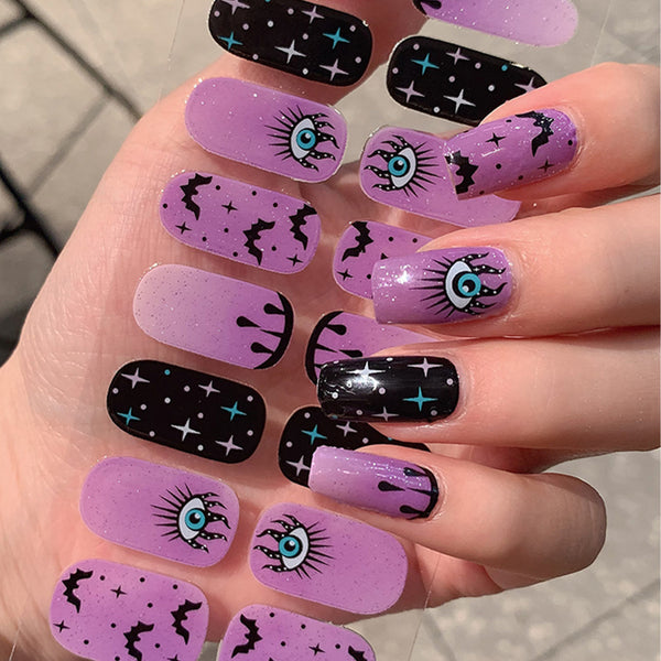 Halloween new nail wraps full stickers