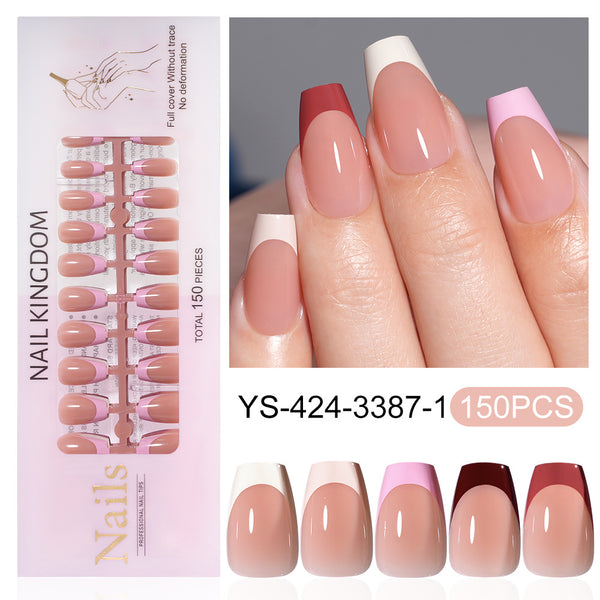 Five-color square patch manicure 150 pieces