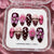 30 pieces rose red polka dots French style