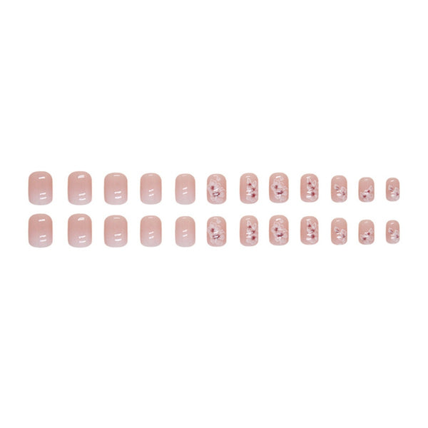 24pcs/Set Press On Nails Pink