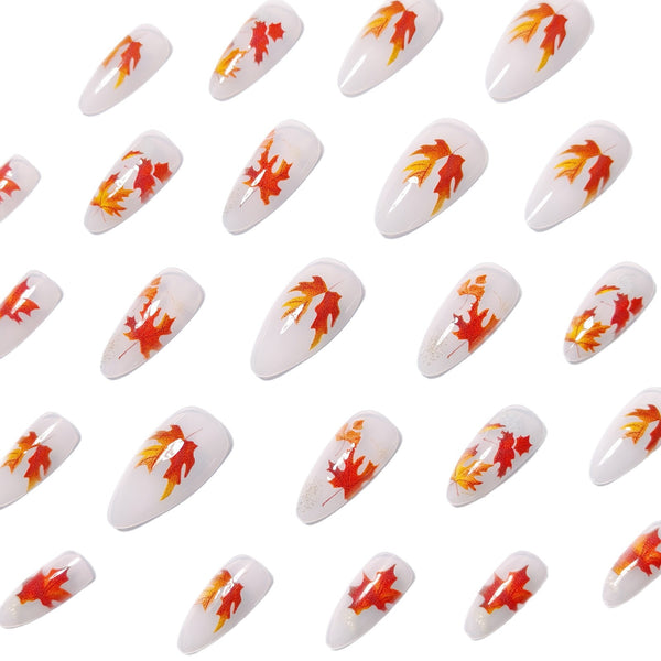 12 Sizes-24 Pcs Press On Nails Brown