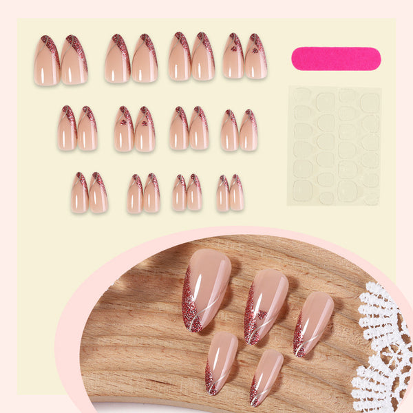 Valentine's Day new nude pink burgundy glitter diamond love