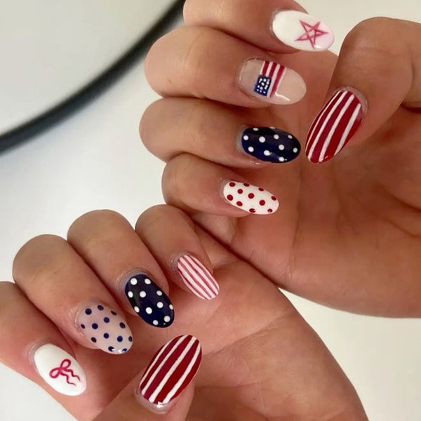 Independence Day manicure flag