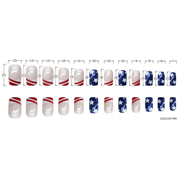 Five pointed Star Short Square False Nail