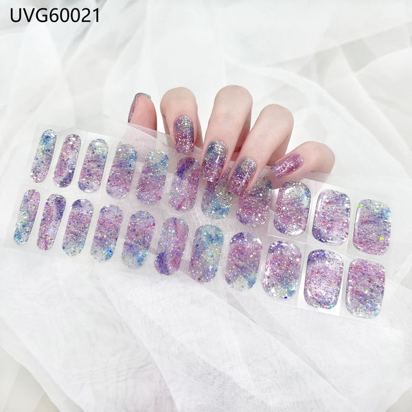 UV gel nail sticker semi-cured