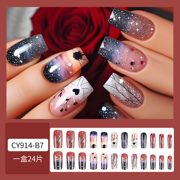 12 Sizes-24 Pcs Press On Nails CY914-B7