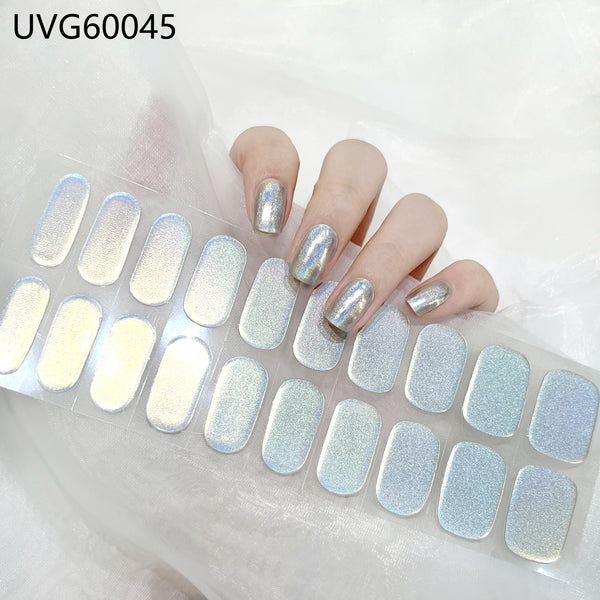 UV gel nail sticker semi-cured