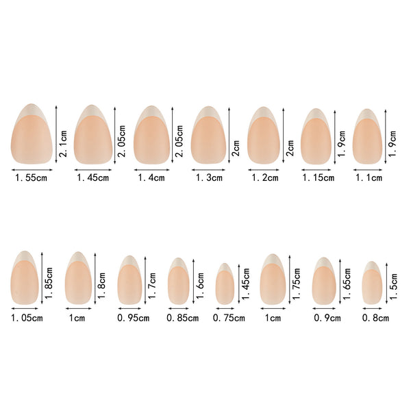 150 pieces seamless matte French fake nail