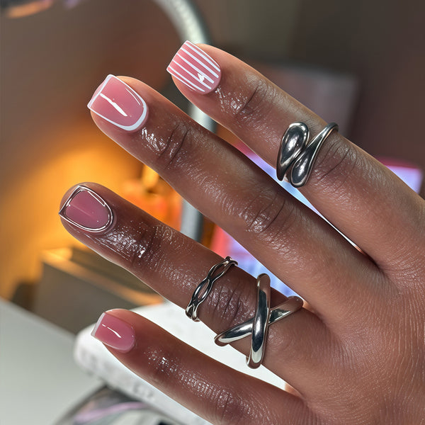 Pink Silver White French